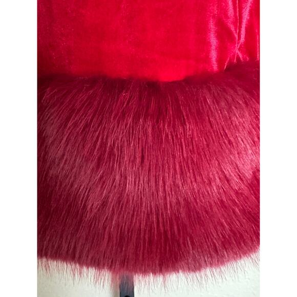 Johnny Wujek x JCP Scarlet Sage Strapless Velvet Faux Fur Mini Dress Sz 7 - NEW - Picture 5 of 5